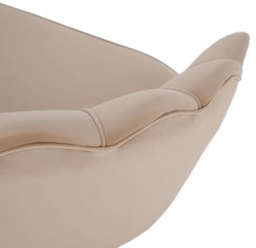 Bancă în stil Art-deco, catifea Velvet bej/crom auriu, NOBLIN