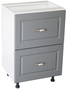 Corp inferior 50 cu 2 sertare metalice greutate Zebra MDF gri dungi