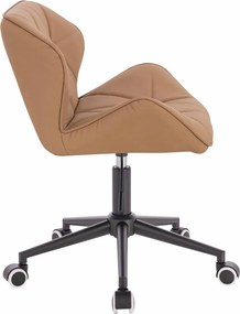 HR111K Scaun Caramel Piele Ecologica Premium Soft cu Bază Neagră