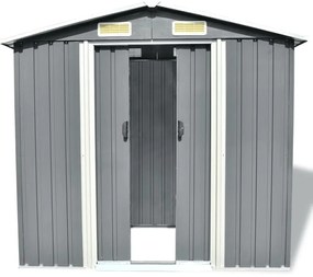 Magazie metalica de gradina, 204 x 132 x 186 cm, gri