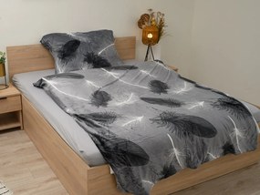 OFERTA Lenjerie cocolino VELSOFT gri calitate II Dimensiune lenjerie de pat: 70 x 90 cm | 140 x 200 cm