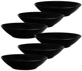 Set 6 farfurii adanci culoare neagra 21 cm