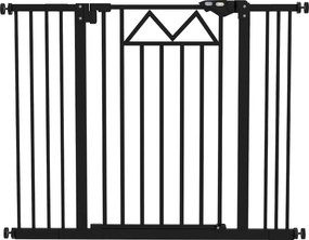 PawHut Barieră pentru câini cu 4 șuruburi reglabile și bandă adezivă, din metal și plastic, 74-100x76 cm, negru | Aosom Romania