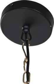Lustră suspendată din metal, auriu, cu lanțuri, finisaj antichizat, 98 x 46 cm, „Vernon”