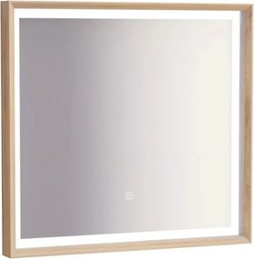 Oglinda cu iluminare Inter Ceramic dreptunghiulara 75x70 cm finisaj rama lemn