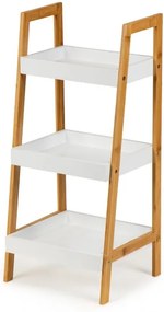 Biblioteca cu trei rafturi din MDF si lemn de bambus, 34.5x31x75 cm