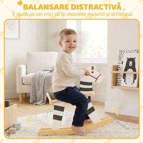 AIYAPLAY Cal Balansoar pentru Copii 1,5-3 Ani, cu Bază Lată, din MDF și Placaj Multistrat, 68x26x53cm, Multicolor | Aosom Romania