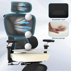 RESIGILAT- METACHAIR FOAM SEAT Scaun ergonomic, cotiere 6D, suport lombar reglabil, spătar reglabil înălțime, tetieră 2D, suport picioare, mecanism multifunctional inclinare/blocare, pivotant, Mesh, Negru