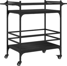 vidaXL Cărucior de bucătărie, negru, 82x40x78,5 cm, lemn prelucrat