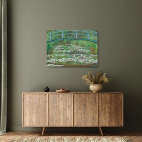 Tablou pe sticlă - Claude Monet, The Japanese Footbridge, reproducere (70x50 cm)