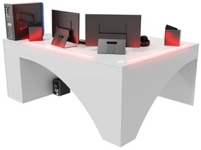 Masă PC de colț Carbon (alb) (S) (cu iluminat LED RGB). 1054961