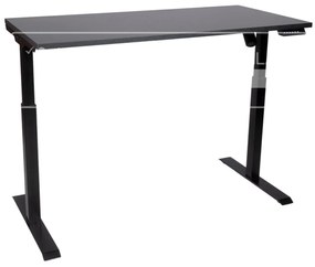 Birou reglabil electric TerrA3 s BLACK - profil pătrat , 1 motor, cadrul negru (Dimensiune blat: 120x60cm, Culoare blat: Alb 25mm)