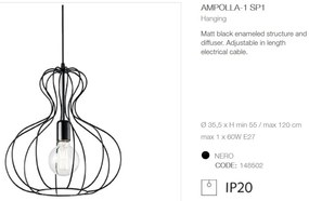 Lustra suspendata / Pendul Industrial Style AMPOLLA-1 SP1 148502