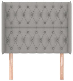 Tablie de pat cu aripioare gri deschis 103x16x118 128 cm textil 1, Gri deschis, 103 x 16 x 118 128 cm