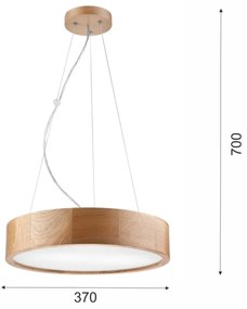 Lustră pe cablu OAK 2xE27/60W/230V stejar ø 37 cm