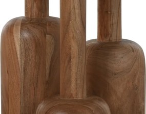Masă rotundă de dining din lemn de acacia și metal , finisaj natur