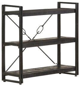 vidaXL Bibliotecă cu 3 rafturi, negru, 90x30x80 cm, lemn masiv mango