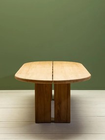 Masa dining ovală de exterior din lemn masiv de tec, L 250 cm, „Atlas”