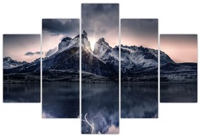 Tablou lacul cu munte (150x105 cm)