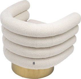 Fotoliu pivotant design elegant LUX Maguire, boucle crem 113939 HZ