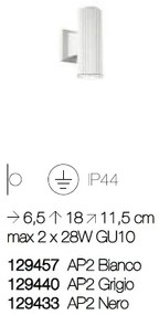 Aplica de perete moderna BASE AP2 negru 129433