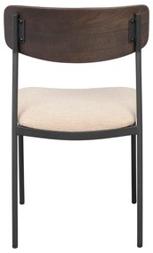 Scaune de dining crem/maro închis 2 buc. Maymont – Rowico