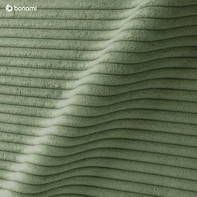 Colțar verde deschis extensibil cu tapițerie din catifea reiată (cu colț pe partea stângă /în formă de "U") Tori – Bonami Selection