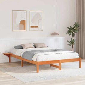 vidaXL Cadru de pat cu mese laterale Maro 140 x 200 cm Maroniu cerat