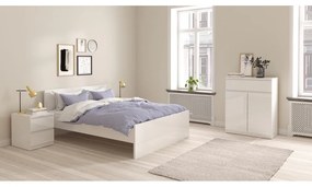 Pat matrimonial alb din placă aglomerată de lemn fără somieră 140x200 cm Naia – Tvilum