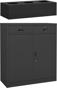 vidaXL Dulap pentru birou și jardinieră, antracit, 90x40x125 cm, oțel
