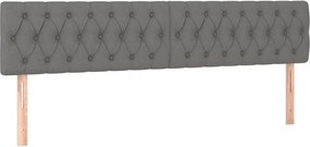 vidaXL Tăblii de pat, gri închis, 200x7x78/88 cm, textil