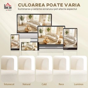 HOMCOM Canapea 3 Locuri Modulară 260cm Fără Structură cu Șezut Generos, Pernă Groasă, 3 Perne, din Catifea, Crem | Aosom Romania