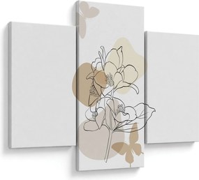 Tablou - Flori bej cu fluture N⁰1 (90x60 cm)