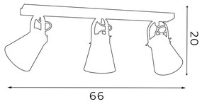 Lampă spot AMOS 3xE27/60W/230V