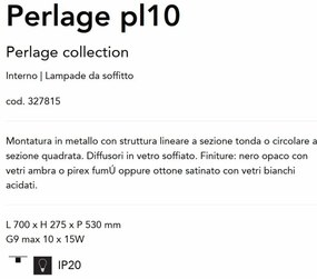 Lustra aplicata design modern Perlage pl10 alama/amber