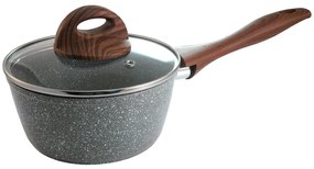 Cratita cu capac sticla YENA, 5 ani garantie, marmorata, neaderenta 1,2 L  16 cm