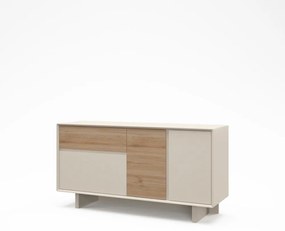 Comodă bej/în culoare naturală cu aspect de lemn de stejar 146x76x45 cm Carpi – Marckeric