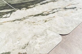 Masa extensibila ceramica gri taupe, furnir lemn de nuc ELEMENTS 180-260cm