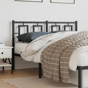 vidaXL Tăblie de pat metalică, negru, 140 cm