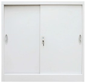 245965 vidaXL Dulap de birou cu uși glisante, metal, 90 x 40 x 90 cm, gri