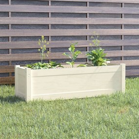 Jardiniera de gradina, alb, 100x31x31cm, lemn masiv de pin 1, Alb