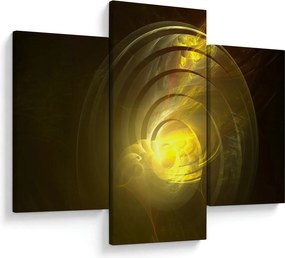 Tabloul cu spirala abstractă în galben (90x60 cm)