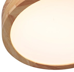 Plafonieră scandinavă din lemn 30cm incl. LED Dimmable - Pecker