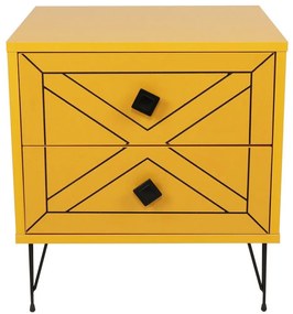 Noptiera Glynn Nightstand, Crem, 40x55x50 cm