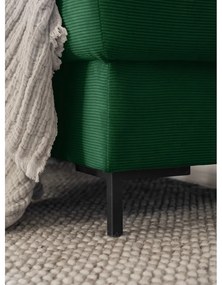 Colțar verde închis extensibil cu tapițerie din catifea reiată (cu colț pe partea dreaptă) Lofty Lilly – Miuform