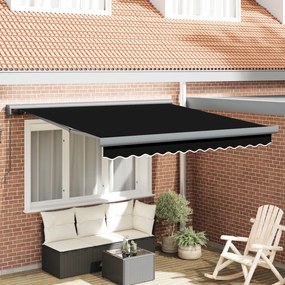vidaXL Cortina Retractabilă Negru 300 x 250 cm Material textil, Metal