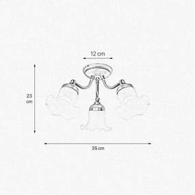Lustra aplicata din alama design italian Glass Bell 3L