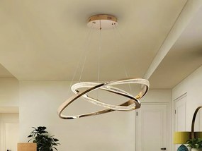 Lustra LED suspendata design circular Orbitas aurie