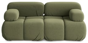 Canapea modulară verde-deschis cu tapițerie din catifea 190 cm Lokua – Makamii