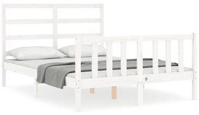 3191877 vidaXL Cadru de pat cu tăblie dublu mic, lemn masiv